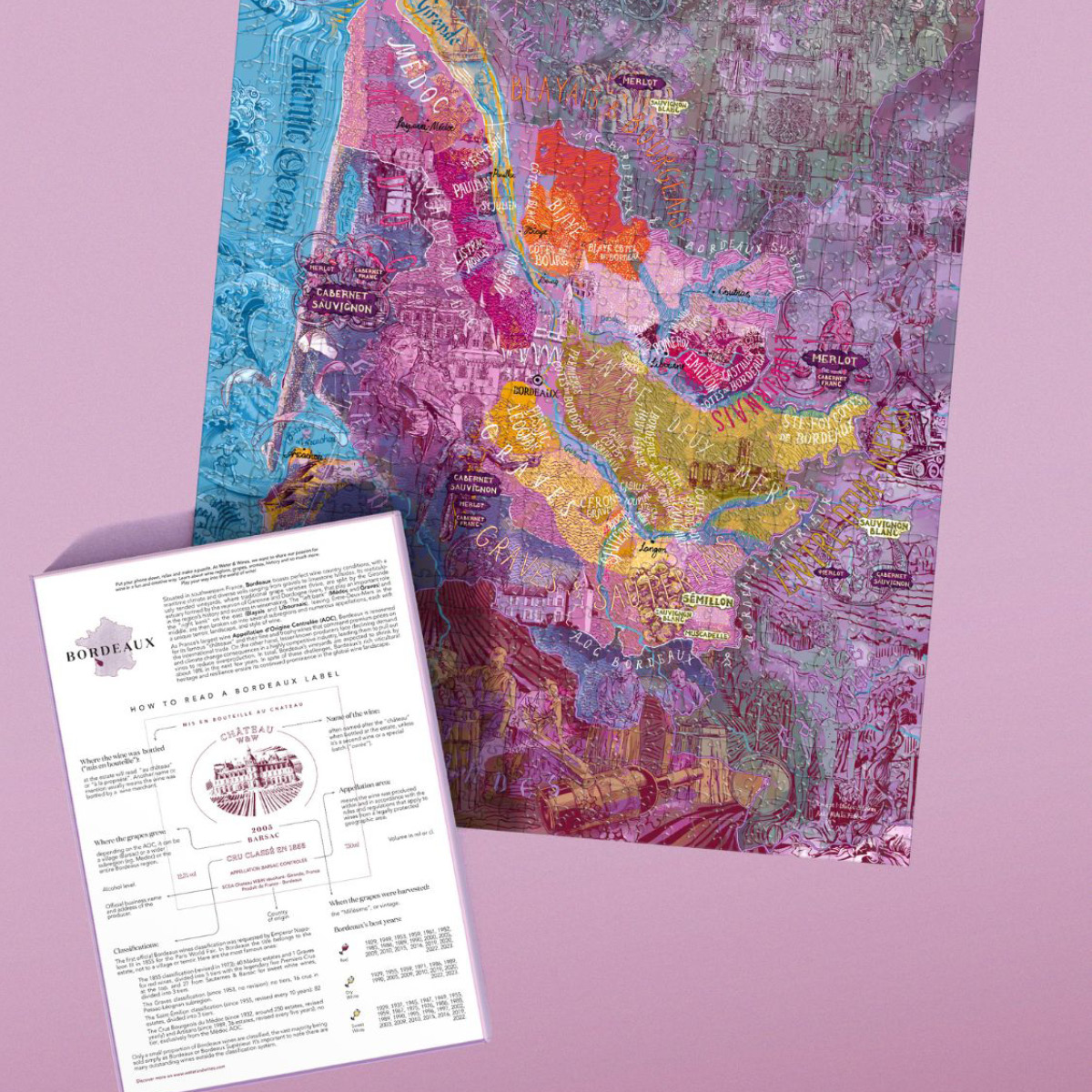 Water and Wines Vinpussel Bordeaux 1000 bitar rosa