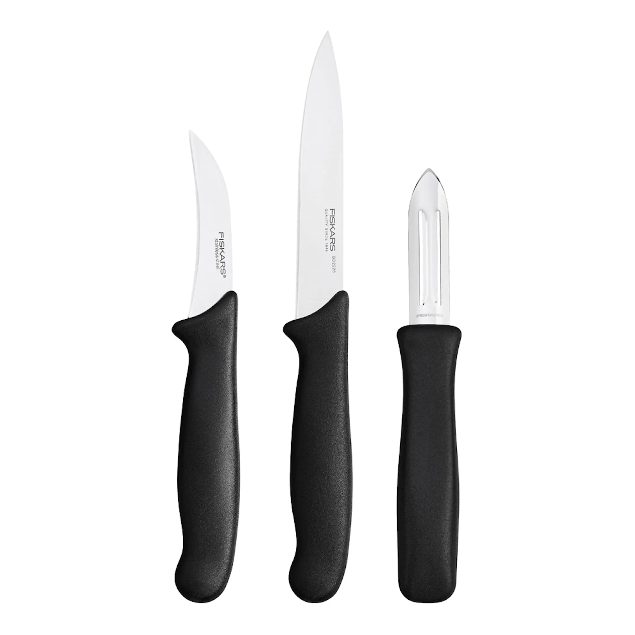 Fiskars Essential Skalset 3 delar Svart