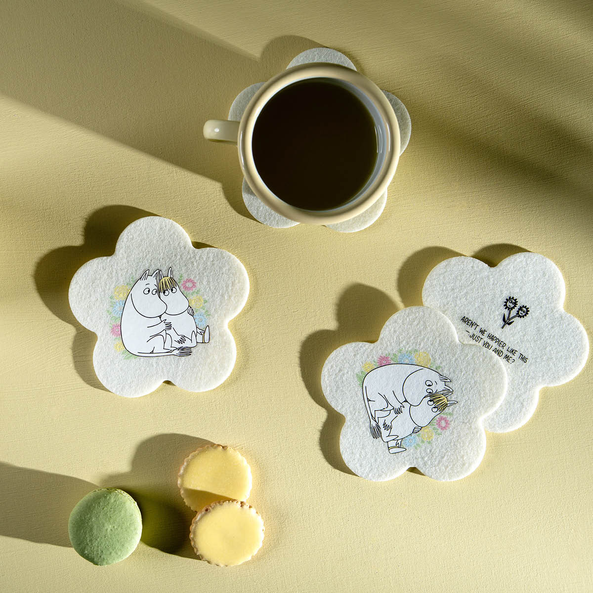 Muurla Muumi Lasinalunen Kukat 4 kpl Keltainen