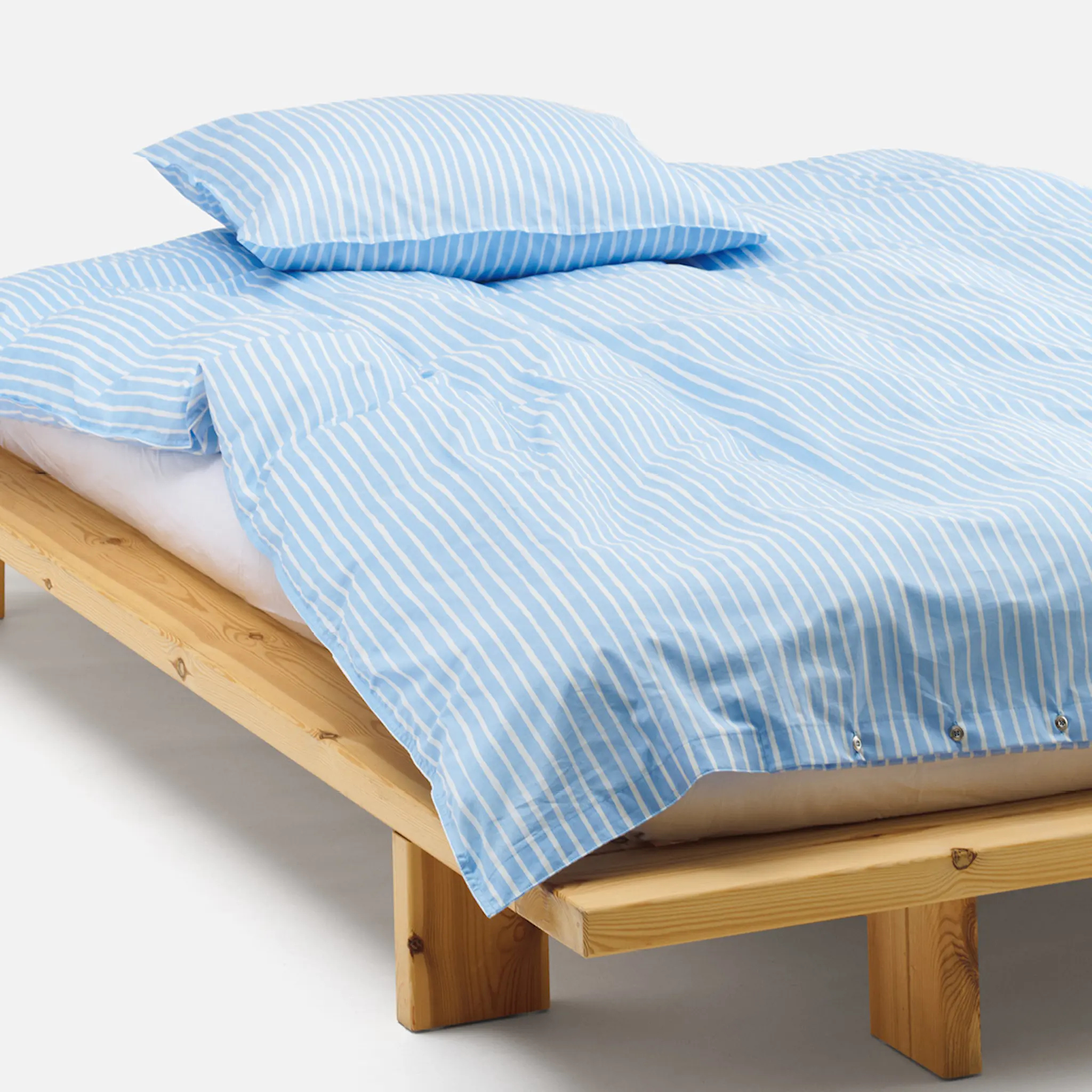 Marimekko Piccolo påslakan 135x200 cm vit/blå