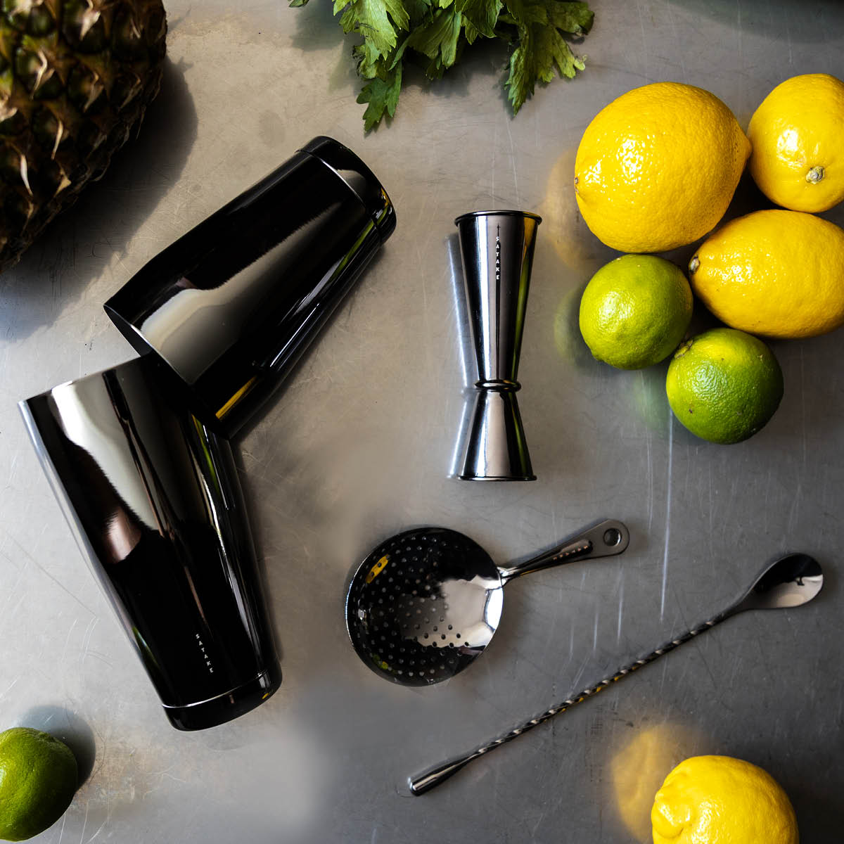 Satake Bar cocktailsett 4 deler gun metal black