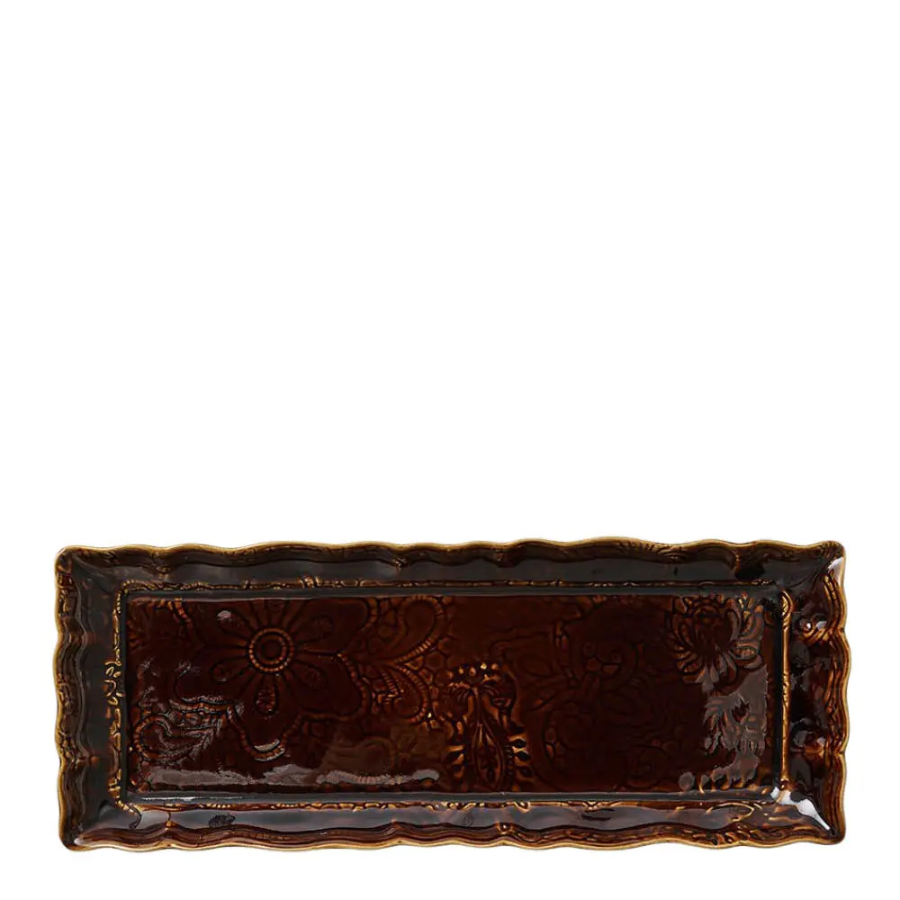 Arabesque serveringsfat 33x13 cm coffee