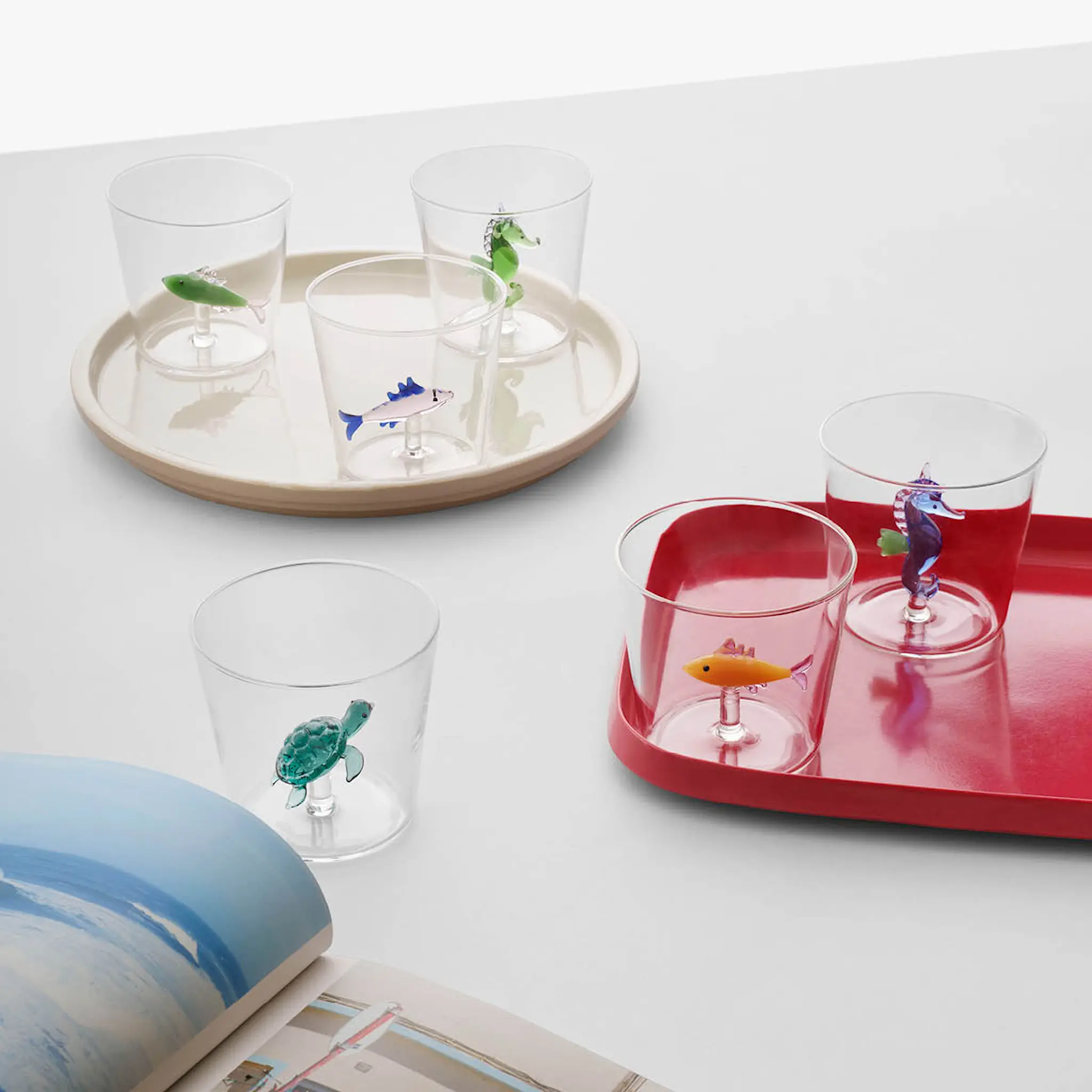 Ichendorf Milano Marine Garden vattenglas 35 cl sjöhäst grön