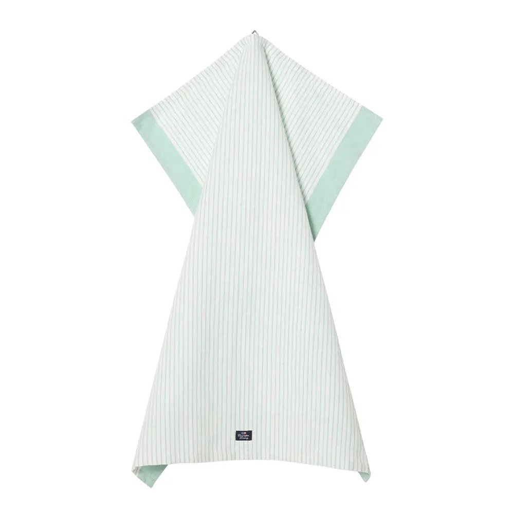 Kjøkkenhåndkle lin/bomull 50x70 cm grønn/hvit stripete