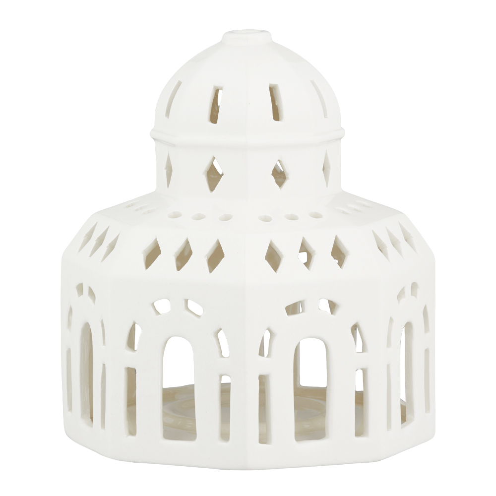 Kähler Urbania Kynttilälyhty Glassalen 14,5 cm Valkoinen