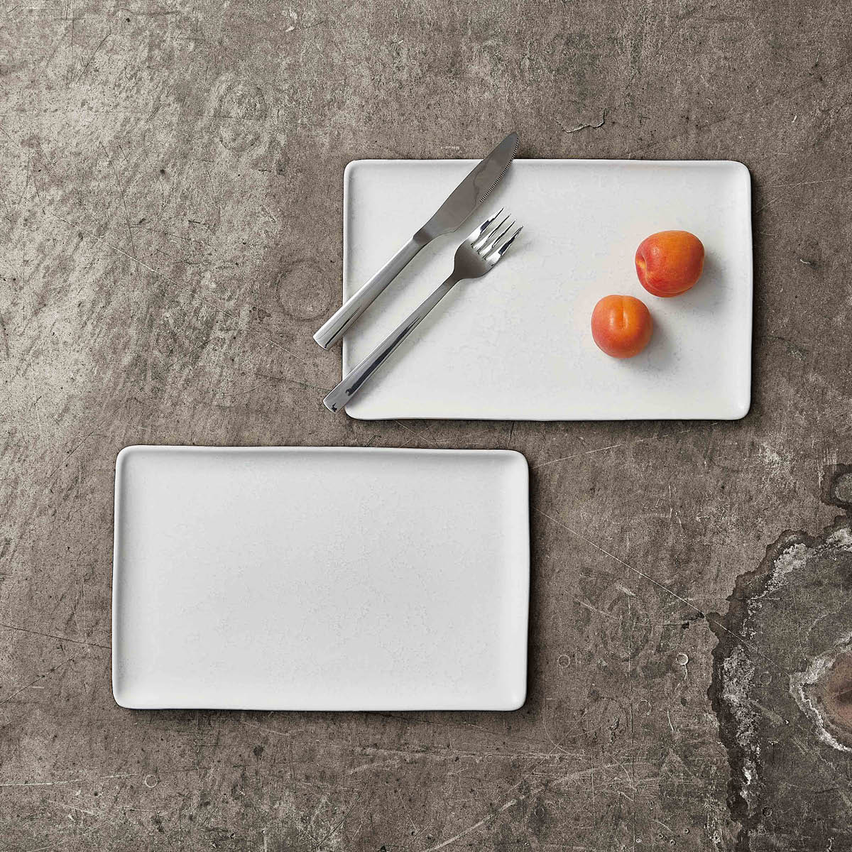 Aida RAW Arctic White tallerken rektangulær 31,5x20 cm