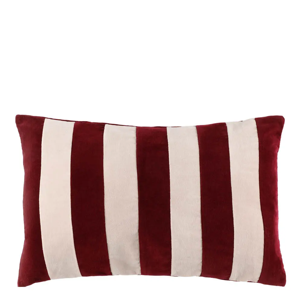 Hanko pute fløyel 60x40 cm vinrød beige