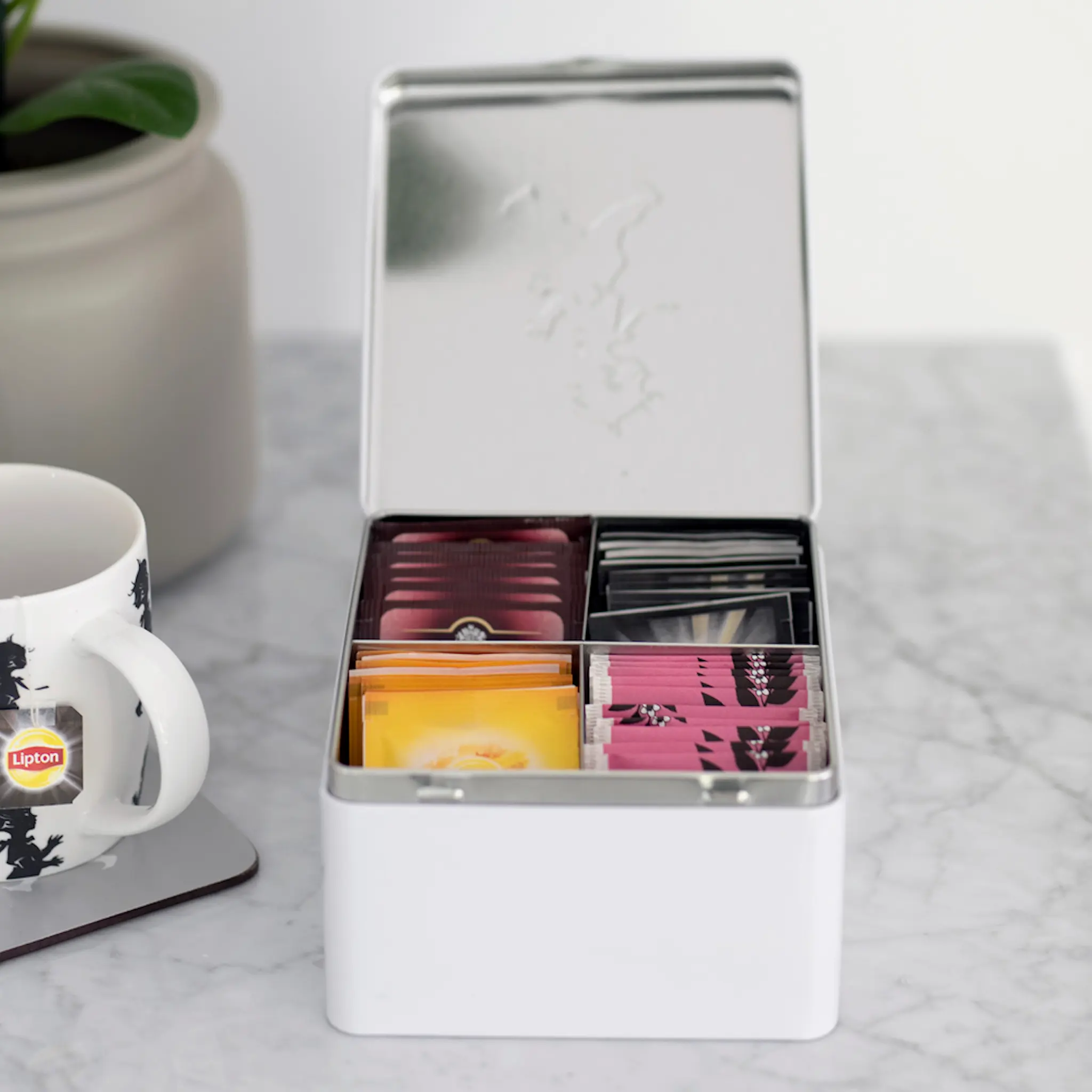 SOLSTICKAN Teepurkki 4 lokeroa Valkoinen