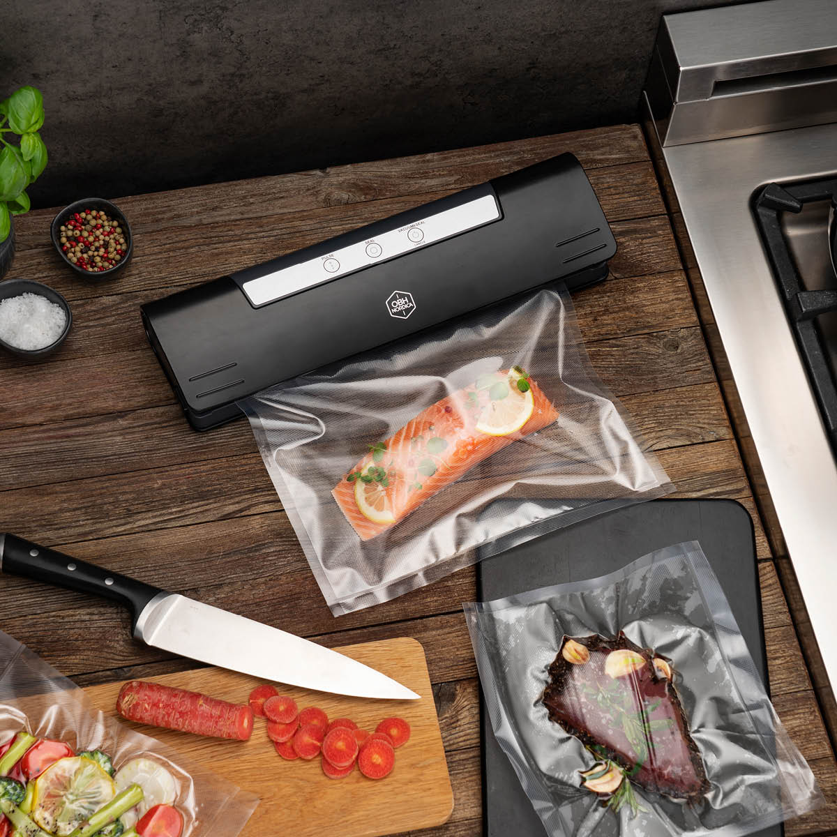OBH Nordica Compact Fresh vakuumpakker svart