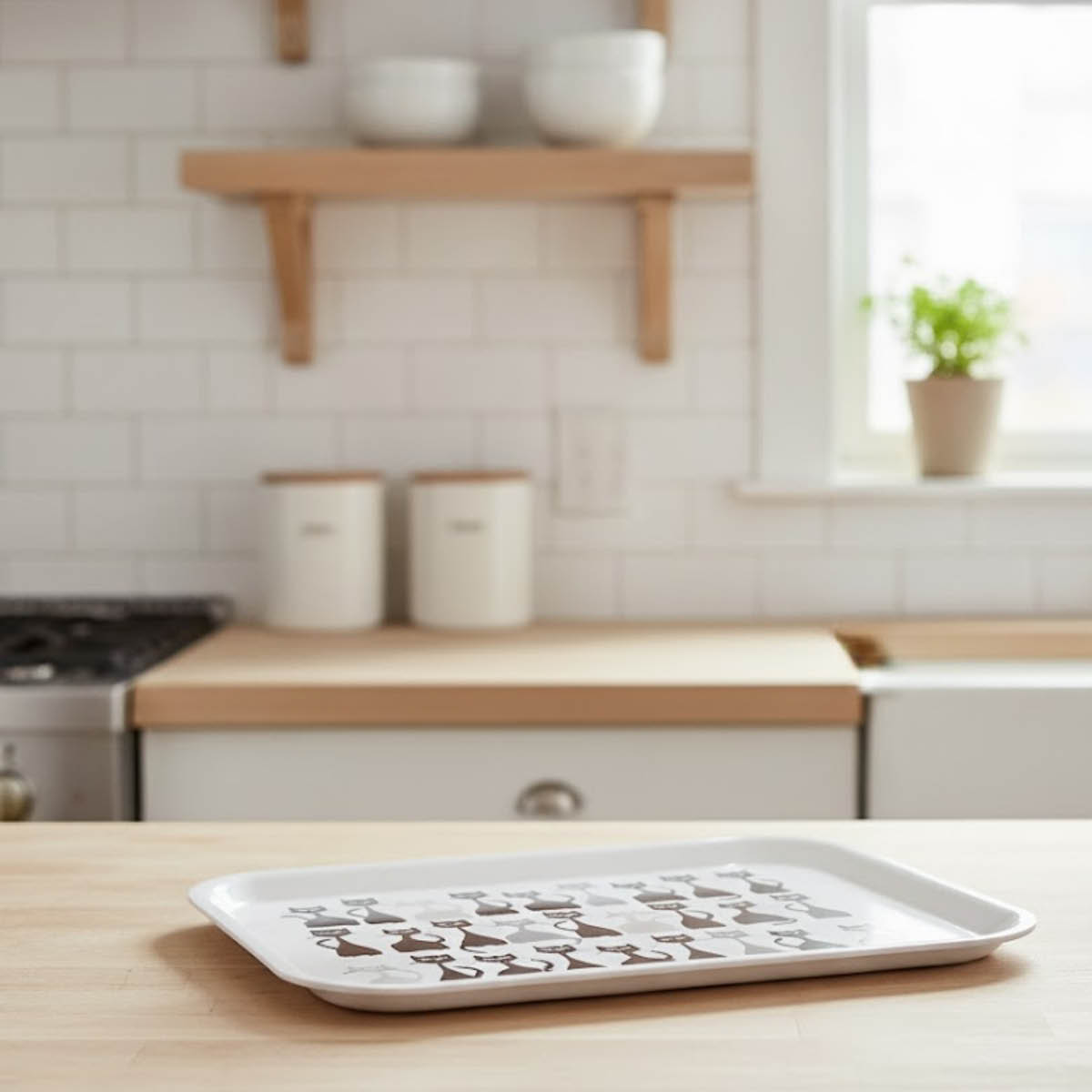 Rotor Design Selma serveringsbricka 27x20 cm vit/beige/grå