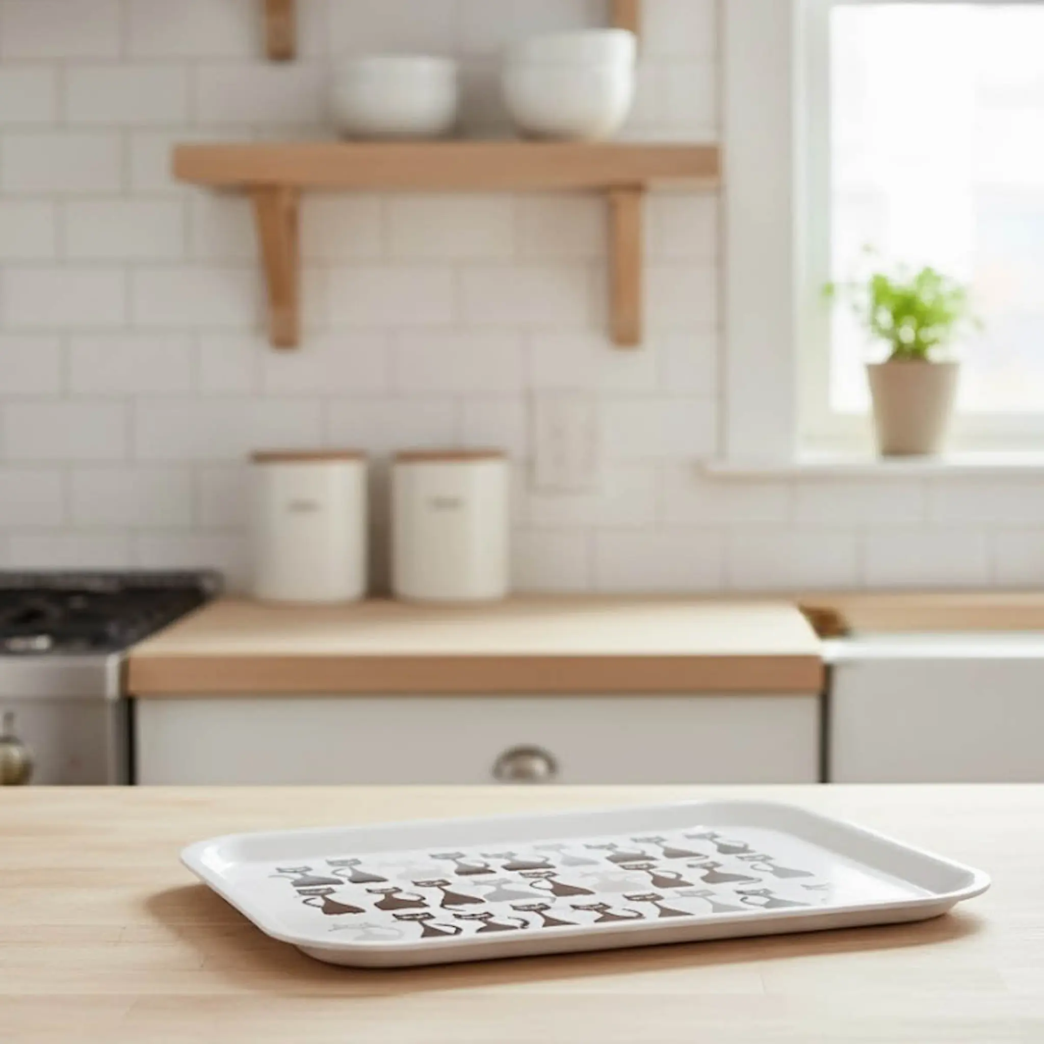 Rotor Design Selma serveringsbricka 27x20 cm vit/beige/grå