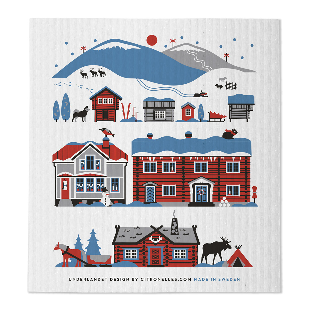 Citronelles - Scandinavian Mountains Tiskirätti 20x18 cm Winter Mountains