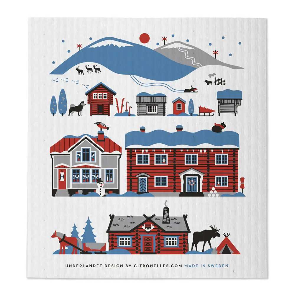 Scandinavian Mountains Tiskirätti 20x18 cm Winter Mountains