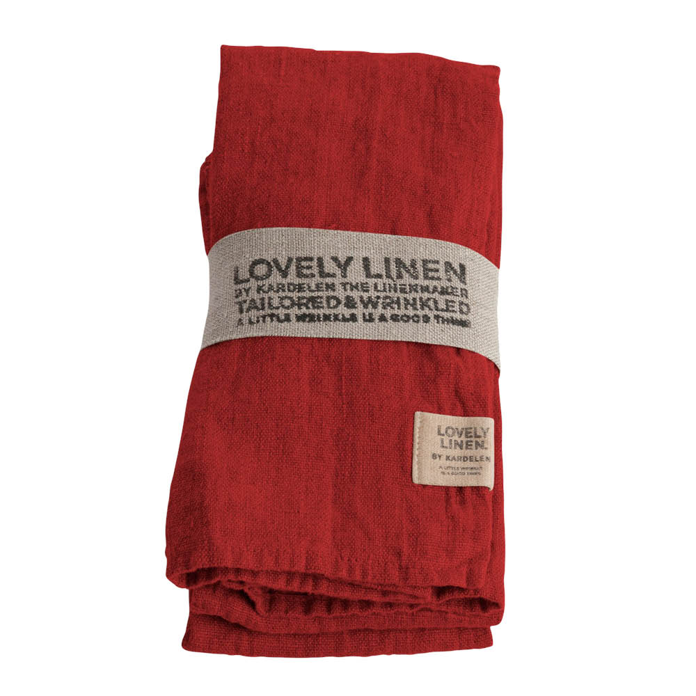 Lovely Linen - Lovely lautasliina pellava 45x45 cm 4 kpl Real Red
