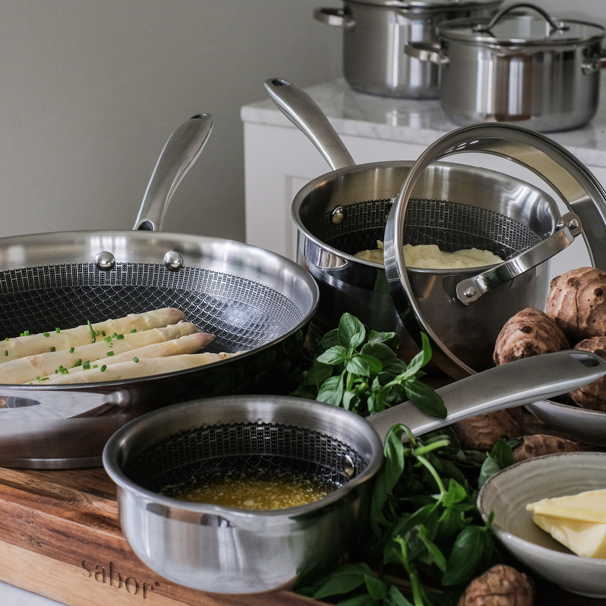 Sabor Optimal kasserolle m/keramisk belegg 1,5L blank