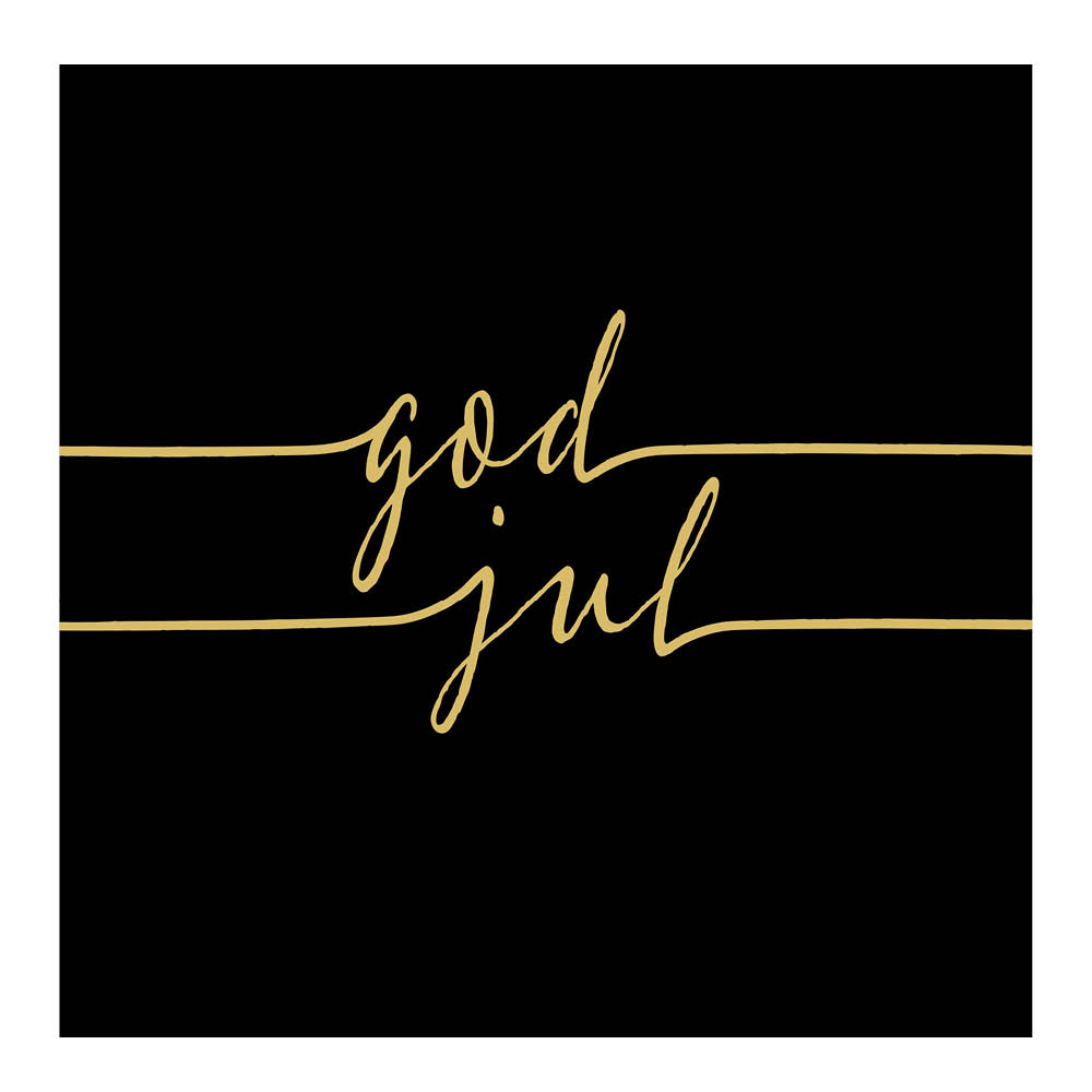 Ambiente Serviett 33x33 cm 20 stk God Jul svart