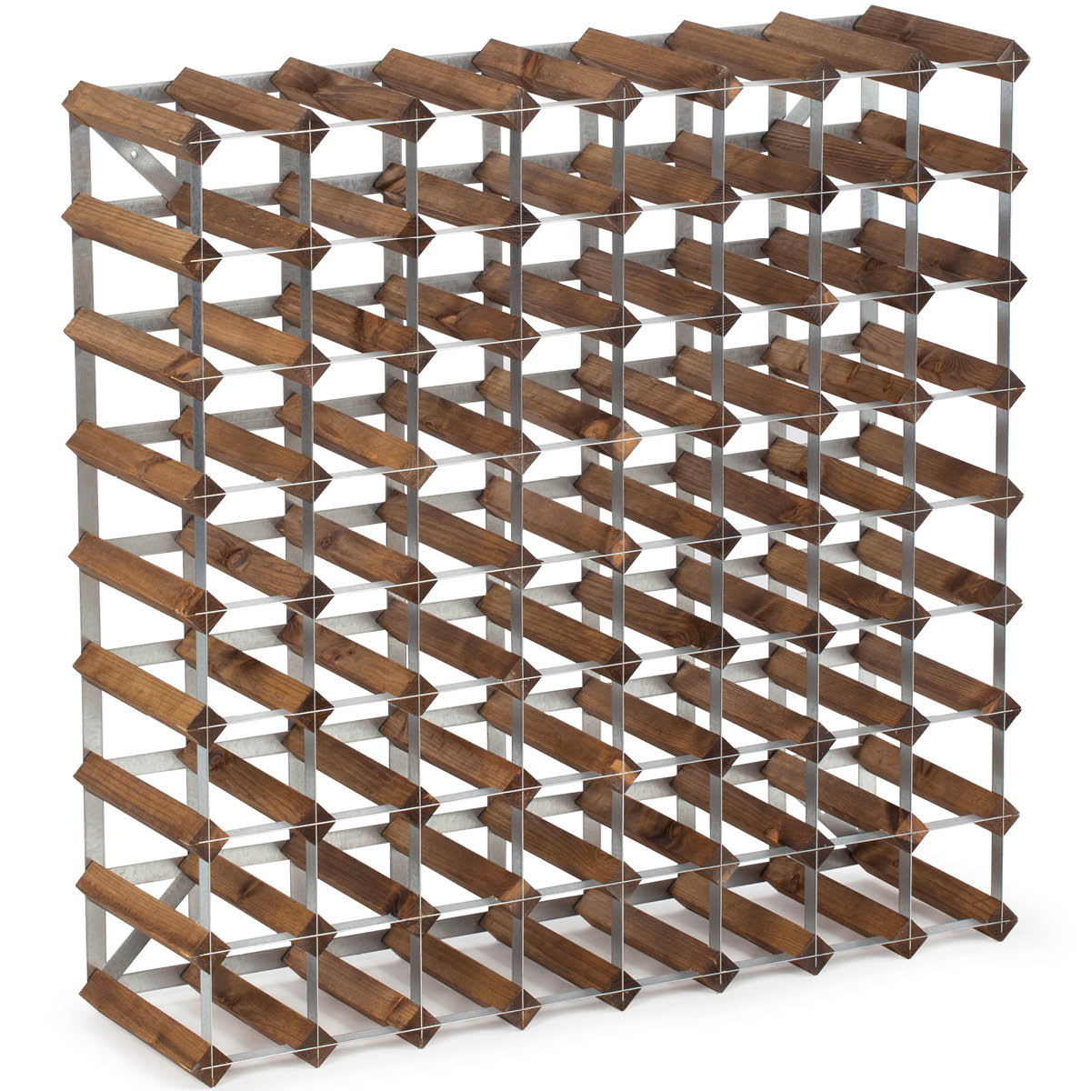 The Swedish Wine Rack Factory  - Trad Viinipulloteline 72 pullolle 80 cm Tumma tammi