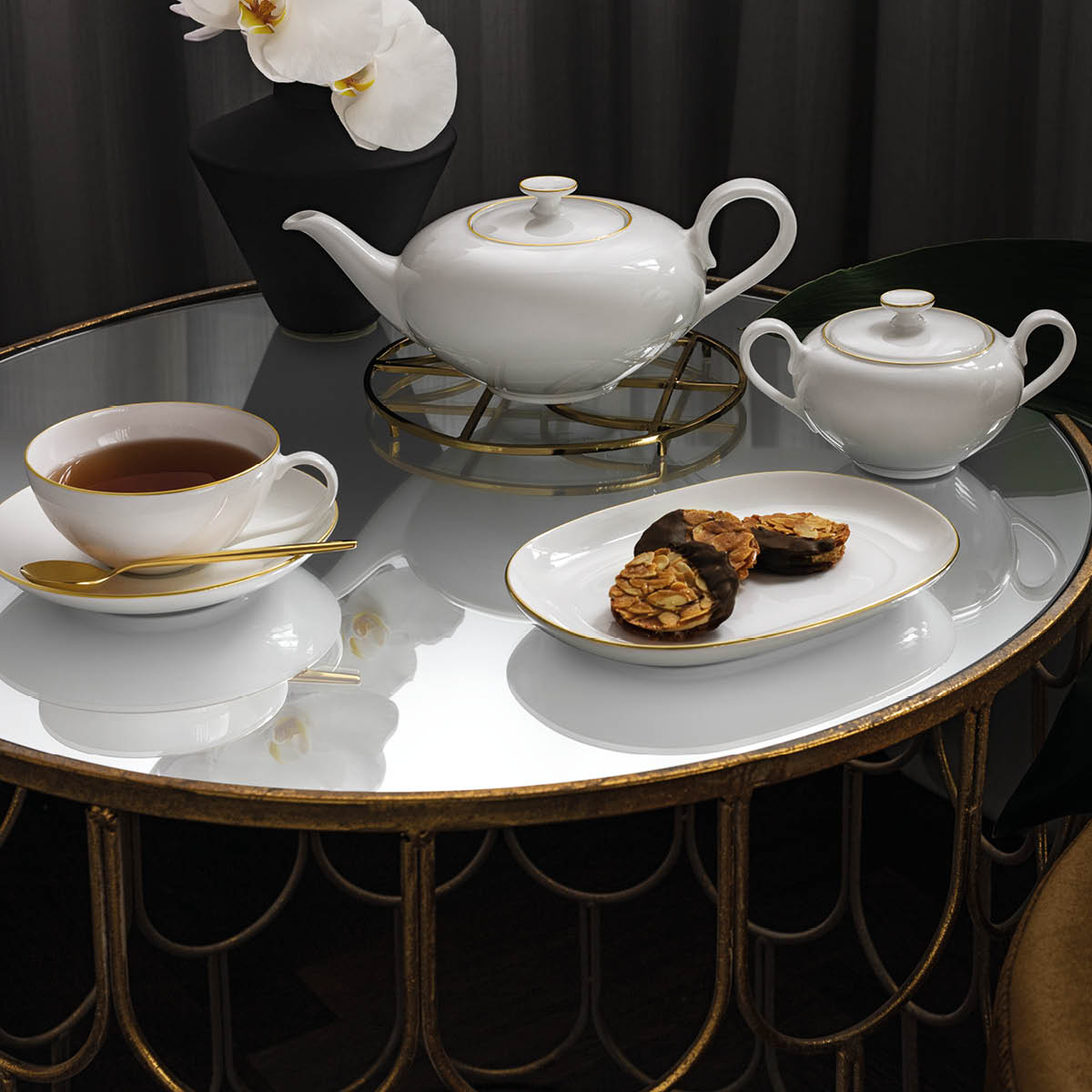 Villeroy & Boch Anmut Gold tekanna 1 L vit/guld