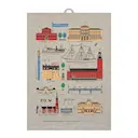 Stockholm City Kökshandduk 50x70 cm Beige/Multi