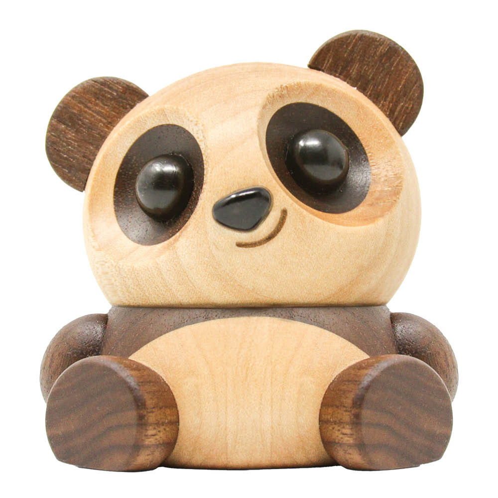 FableWood Puufiguuri panda Pom Pom 6 cm Pähkinä/Vaahtera