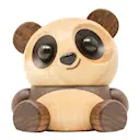 Pom Pom panda träfigur 6 cm valnöt/lönn