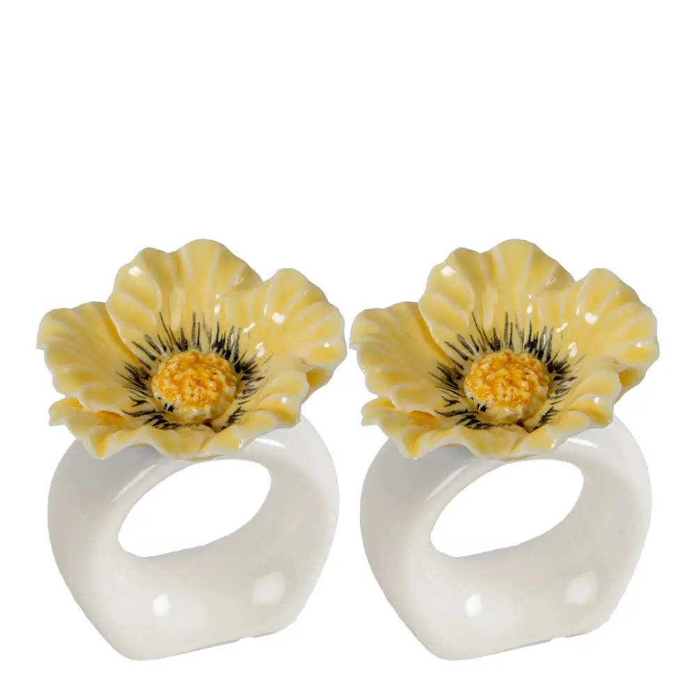 Poppy serviettring 2 stk gul