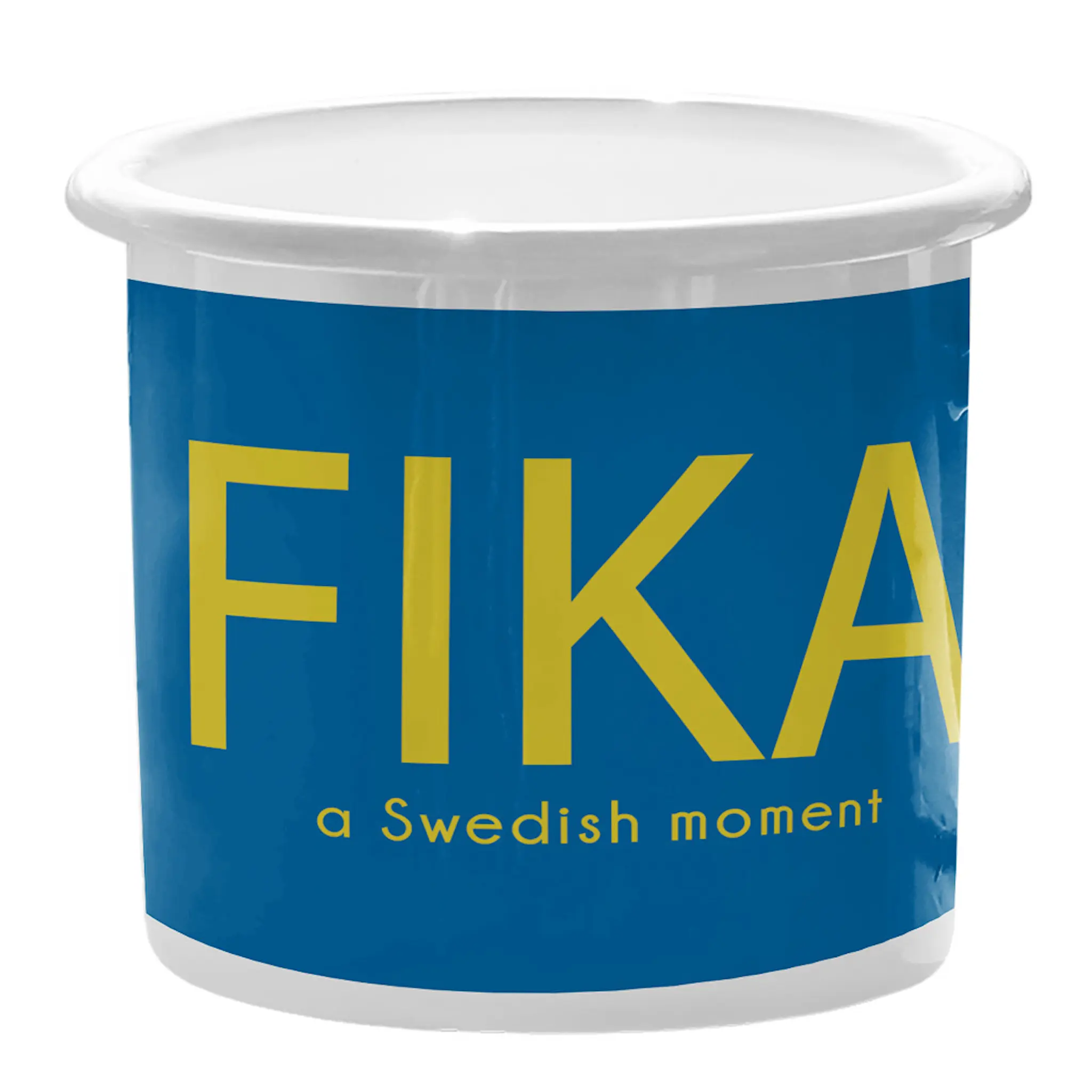 Citronelles Fika Emaljmugg 30 cl Moment Gul/Blå