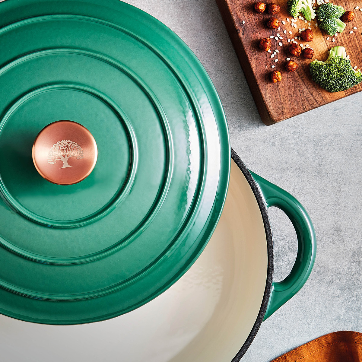 Barbary&Oak Lav støpejernsgryte 28 cm 2,5L grønn