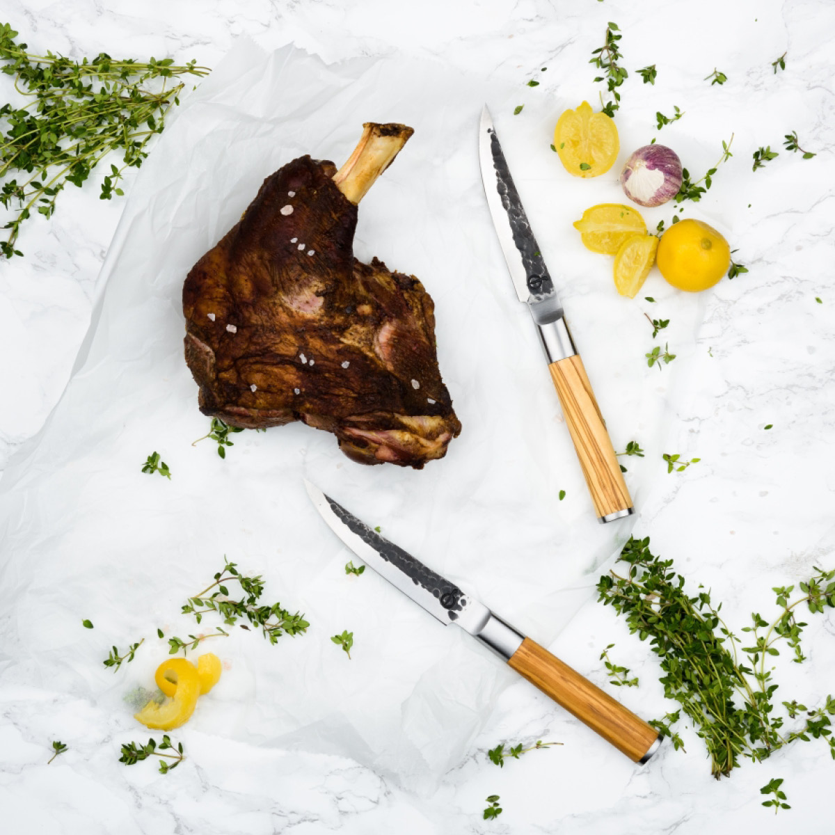 Forged Biffkniver 4 stk olive