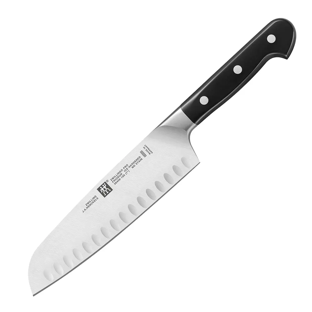 Pro Santoku-veitsi 18 cm ovaalihiottu