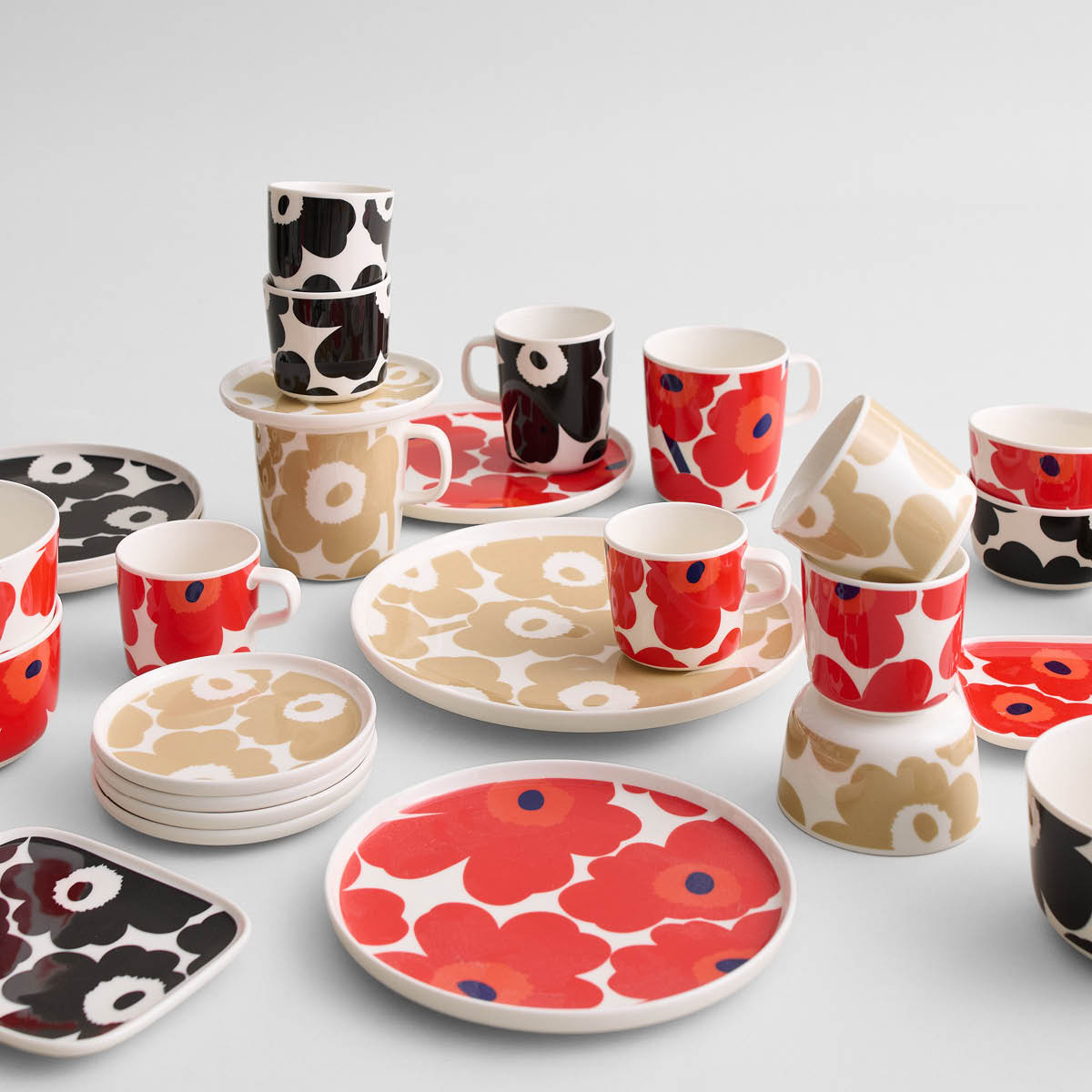 Marimekko Oiva / Unikko Lautanen 13,5 cm Beige/Valkoinen