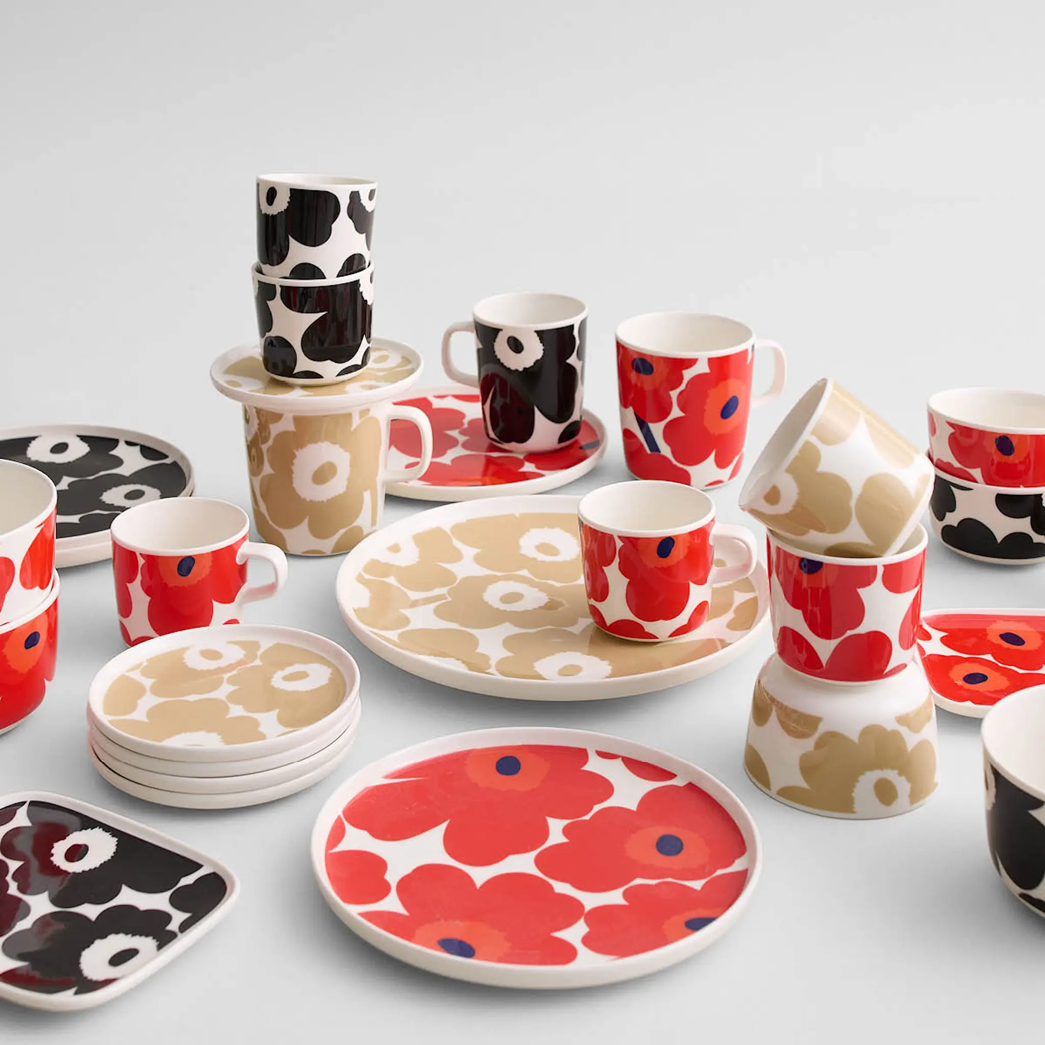 Marimekko Oiva / Unikko Lautanen 13,5 cm Beige/Valkoinen