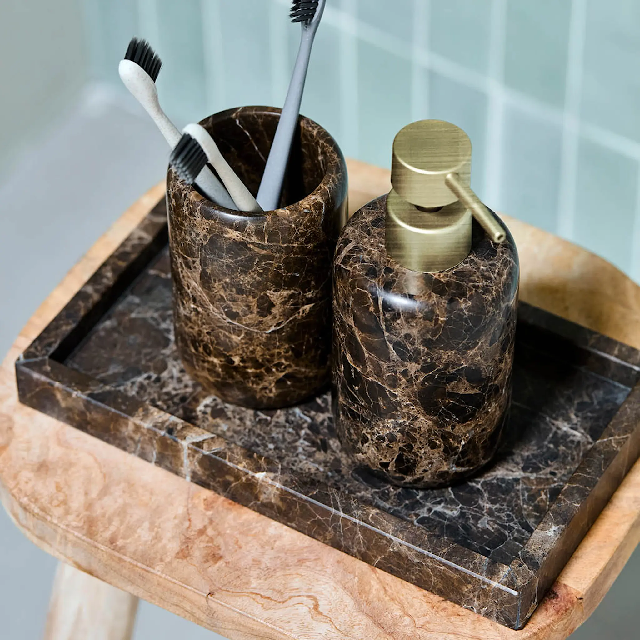 House Doctor Able marmorfat 24x14 cm brun marmor