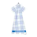 Kökshandduk 70x50 cm frotté rutig vit/blå