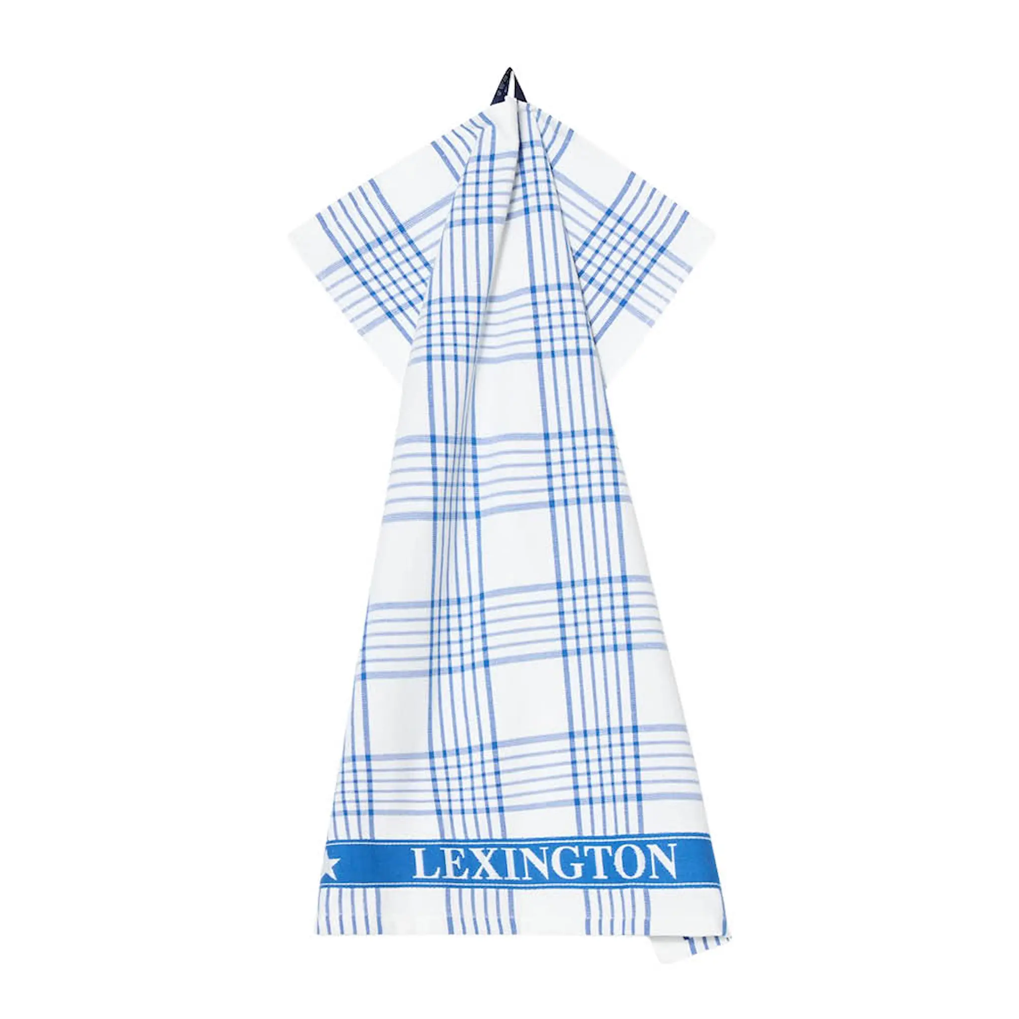 Lexington Kökshandduk 70x50 cm frotté rutig vit/blå