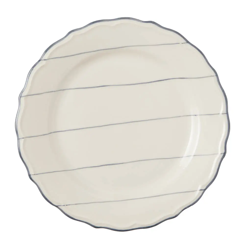 Sandhamn Lautanen 22 cm Valkoinen/Sininen