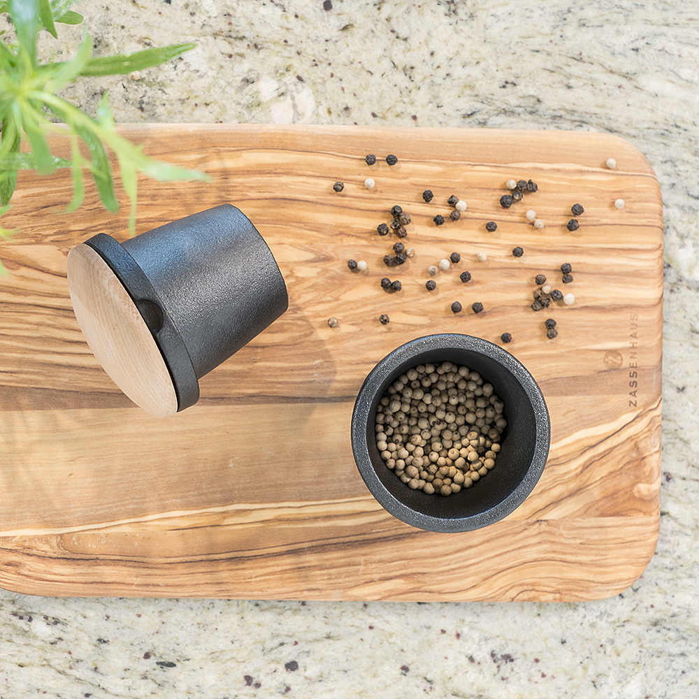 Zassenhaus Morter/boks med trelokk 2 stk