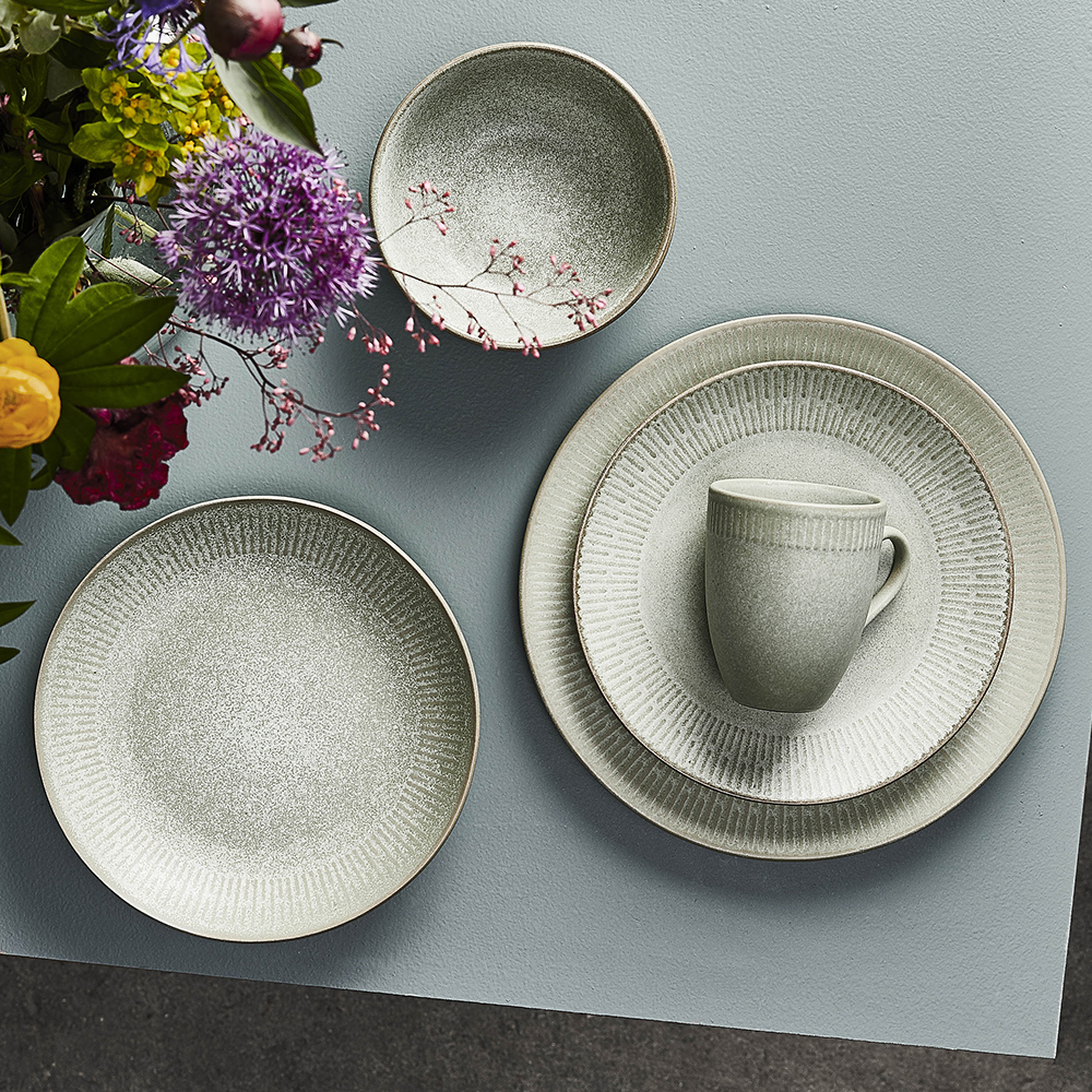 Aida Relief stoneware kopp 30 cl grønn