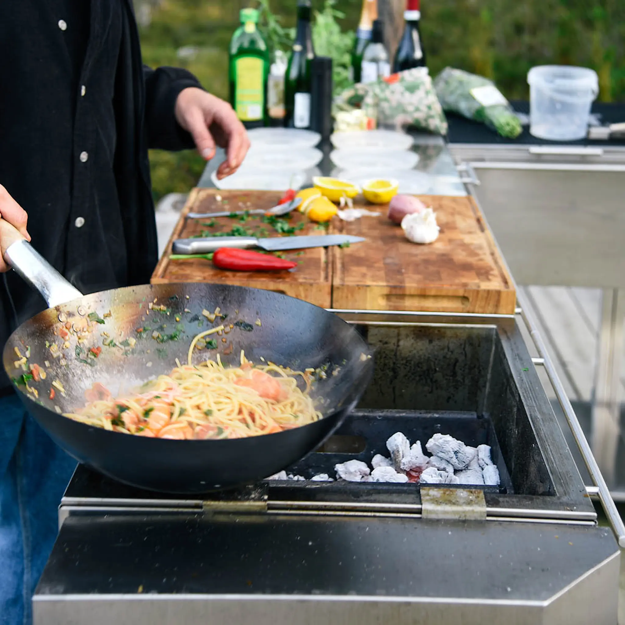 Looft Kolgrill utekök 90x50x50 cm rostfritt stål