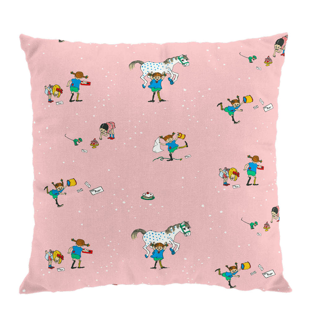 Arvidssons - Peppi ja ystävät Tyynynpäällinen 47x47 cm Vaaleanpunainen