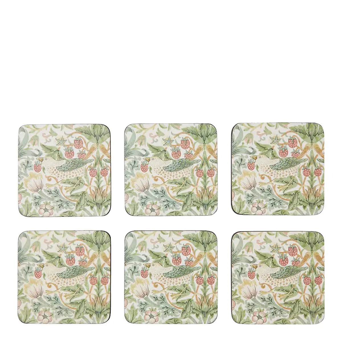 Spode Morris & Co glasunderlägg 6-pack Strawberry Thief