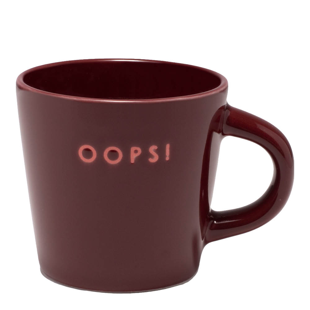Vondels Table Talk Espressokuppi OOPS! 8 cl Viininpunainen