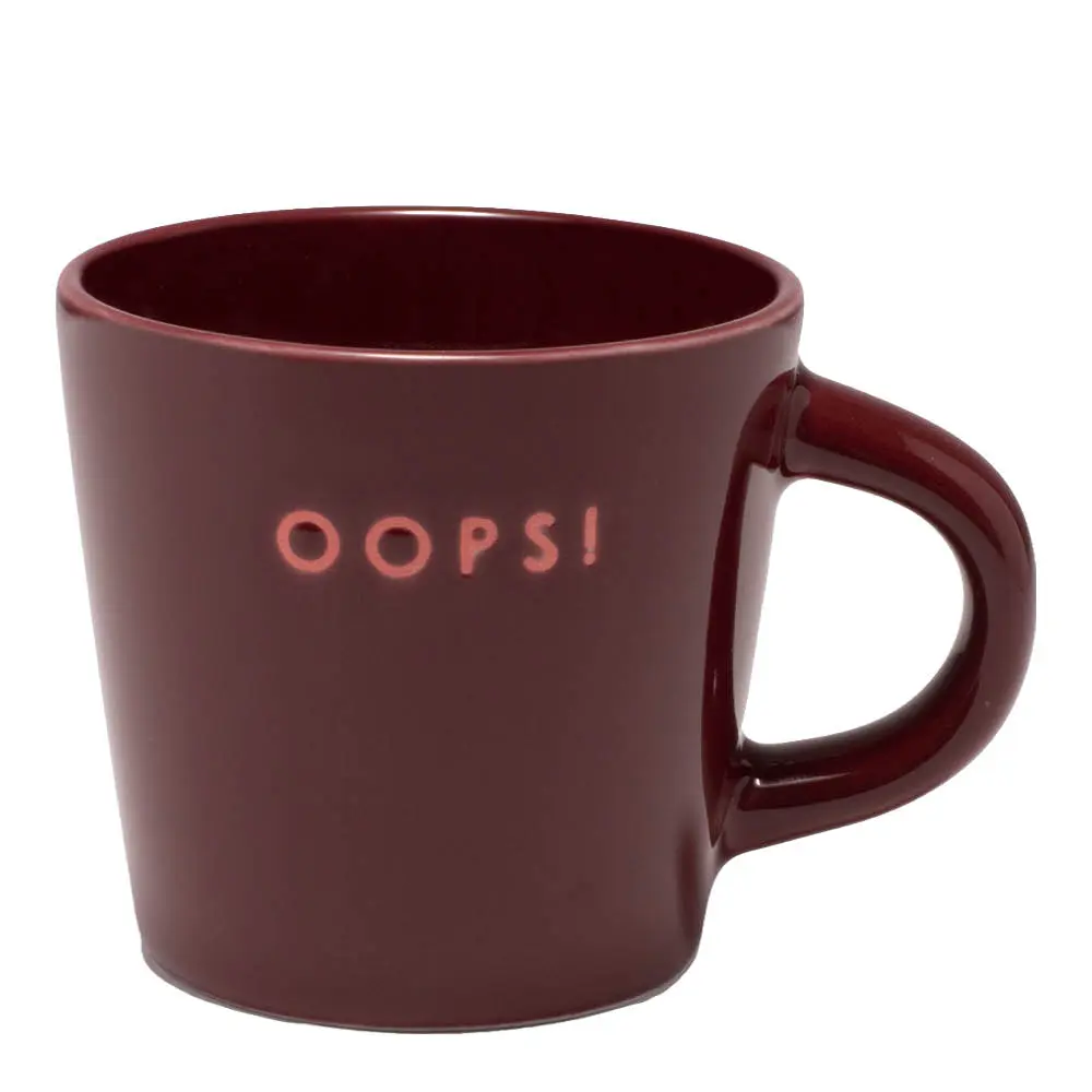 Table Talk Espressokuppi OOPS! 8 cl Viininpunainen