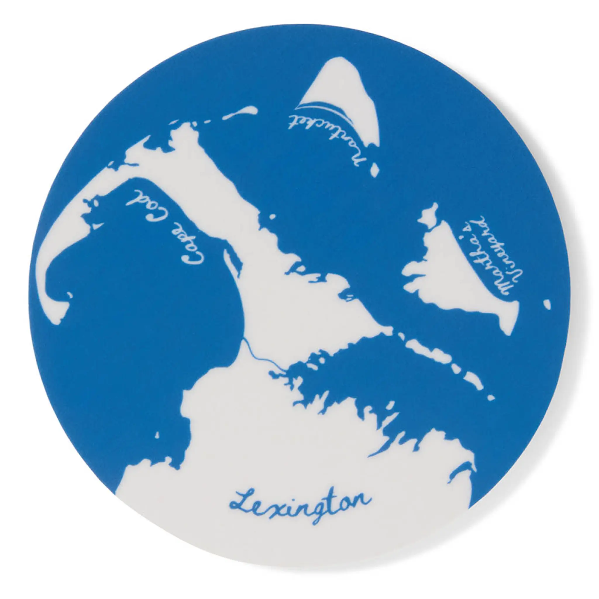 Lexington Glasunderlägg 9 cm 4-pack laminat dubbelsidigt blå/vit