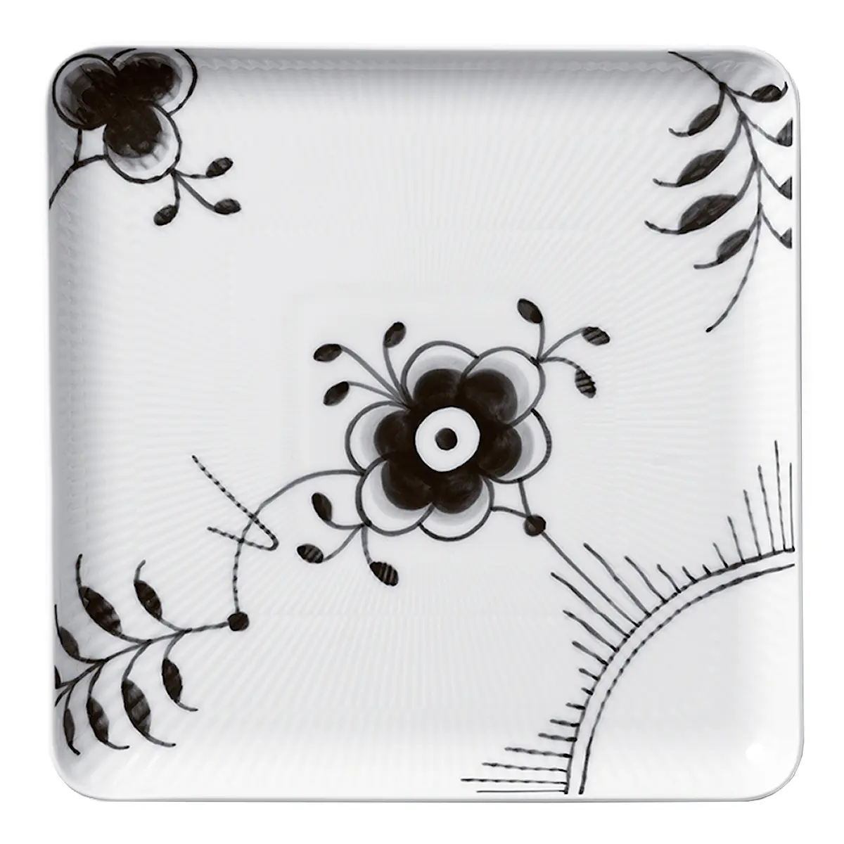 Royal Copenhagen Black Fluted Mega Assiett kvadratisk 20x20 cm