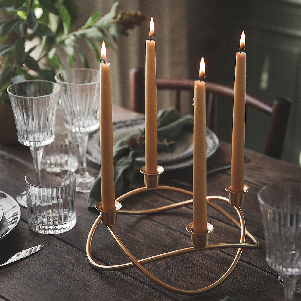 Georg Jensen Season Ljusstake 4-armad 26 cm Guld matt