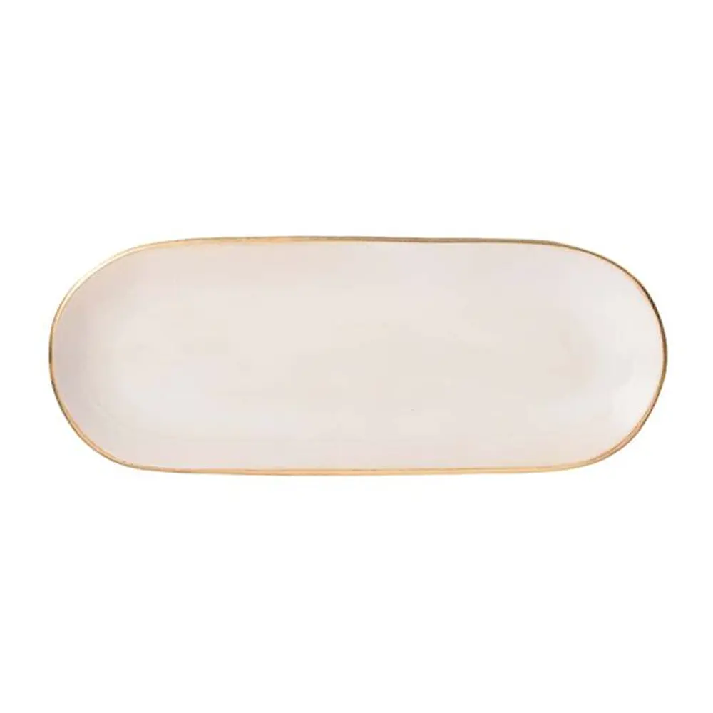 Heirol x Nosse Tarjoiluastia 30x12 cm Edge Ivory Gold