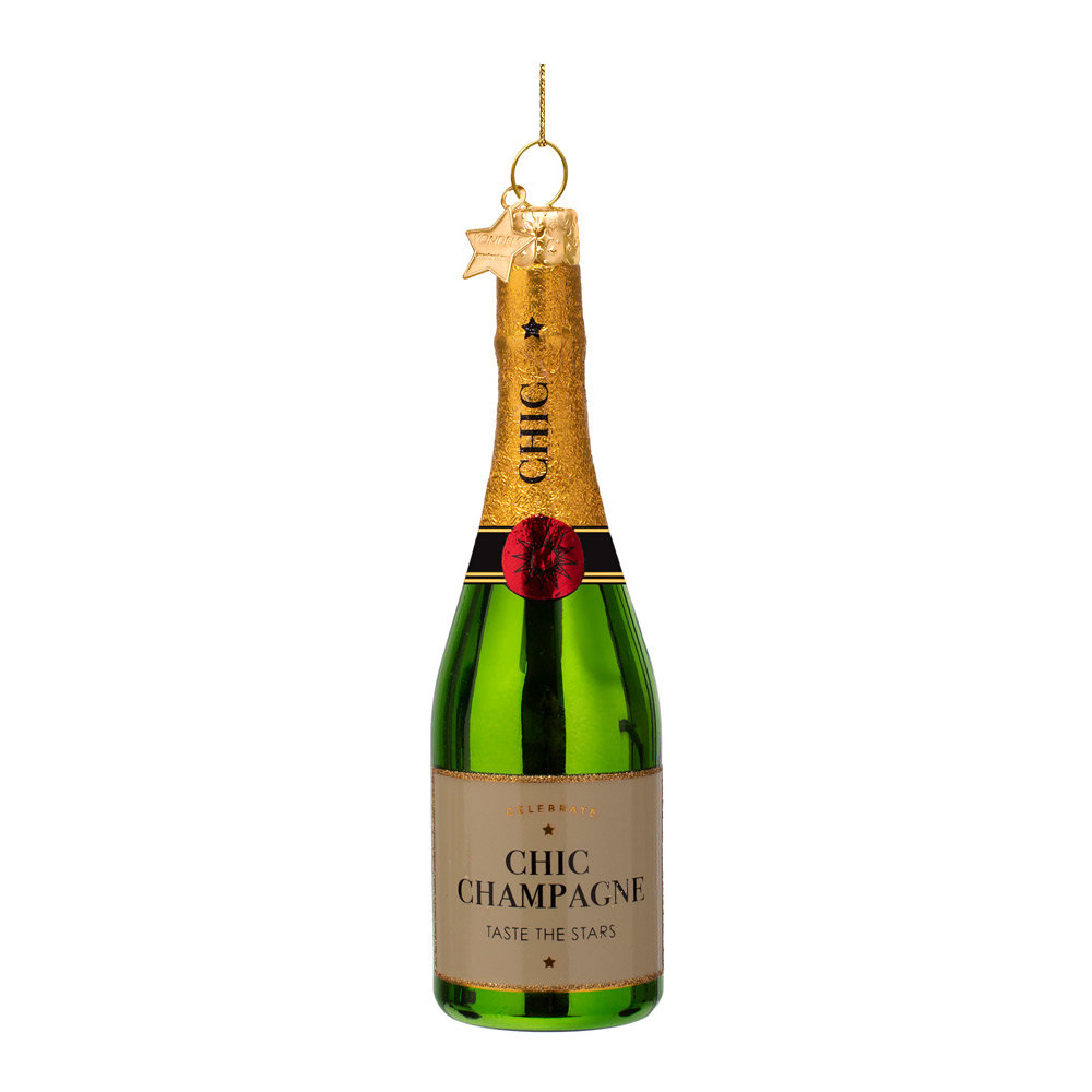 Vondels - CocktailClub Riippuva joulukoriste samppanjapullo 14 cm Vihreä