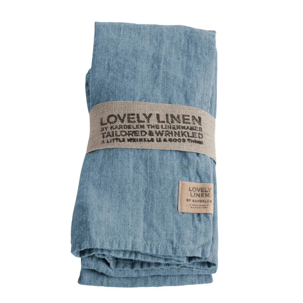 Lovely serviett lin 45x45 cm 4 stk Dusty Blue