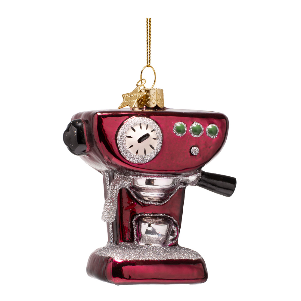 Vondels Authentic Riippuva joulukoriste kahvikone 9 cm Punainen